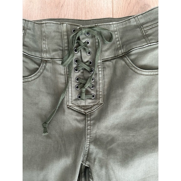 Free People We The Free Lace Up Green Pants CRVY - Picture 2 of 5